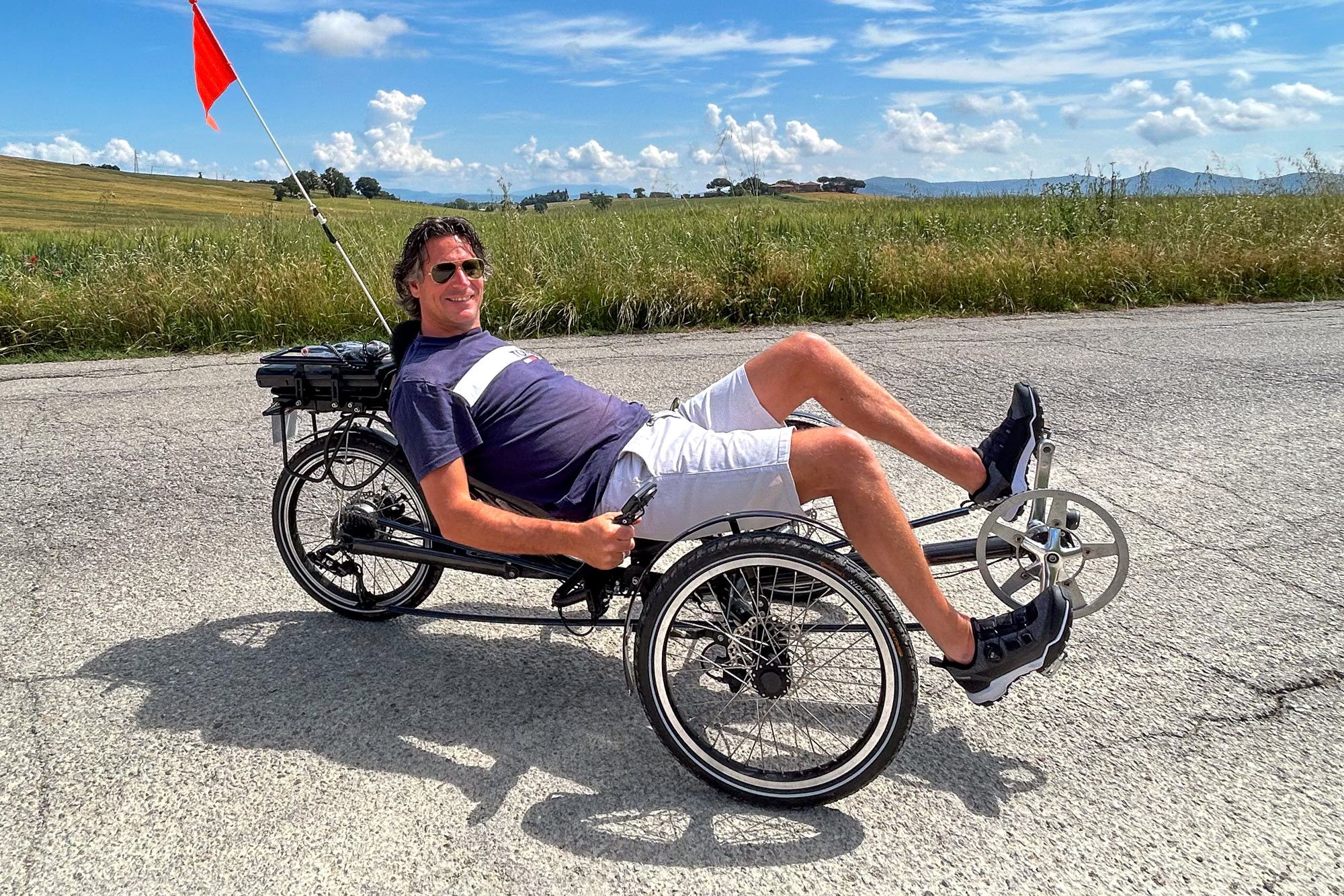 Prachtige USVA aangepaste ligfiets op vakantie in Italie