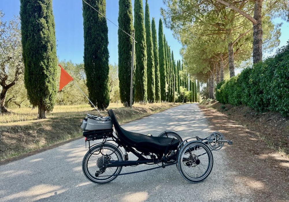 Ligfiets in Italië