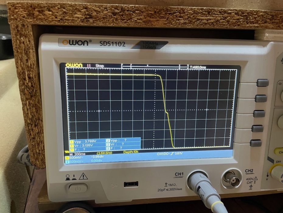 Doormeet resultaat na ultrasoon reinigen van potmeter.
