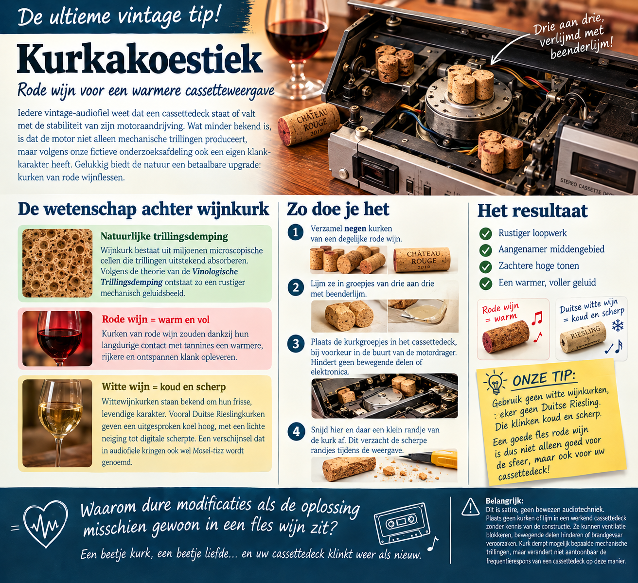 Afbeelding met een versterker onder een hoek van 7,5 graden geplaatst voor een beter geluid