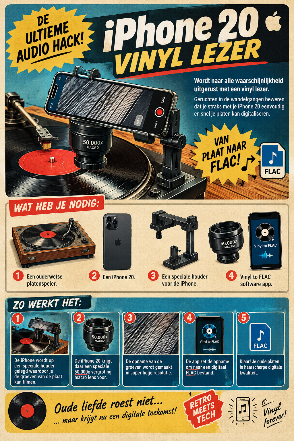 Afbeelding met ene iPhone 20 en een lp
