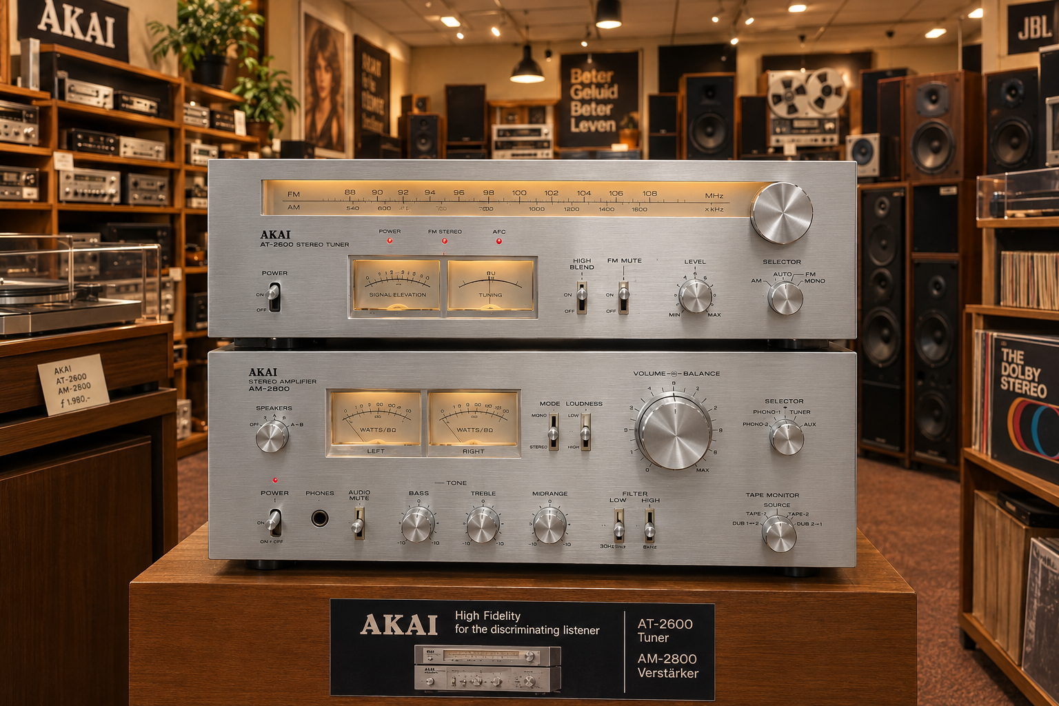 ChatGPT gegenereerde afbeelding van een audiozaak in 1976 versie 3