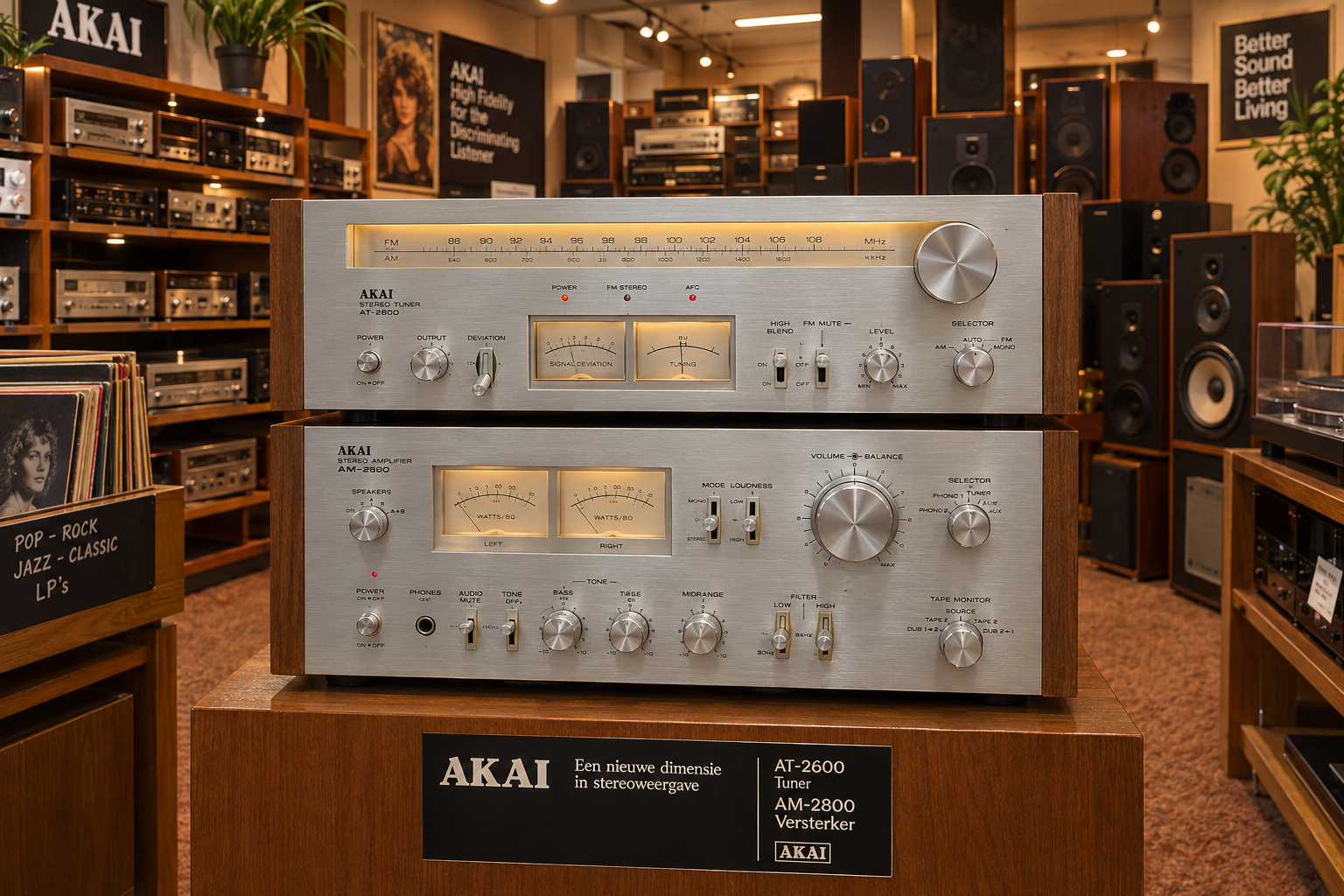 ChatGPT gegenereerde afbeelding van een audiozaak in 1976 versie 2