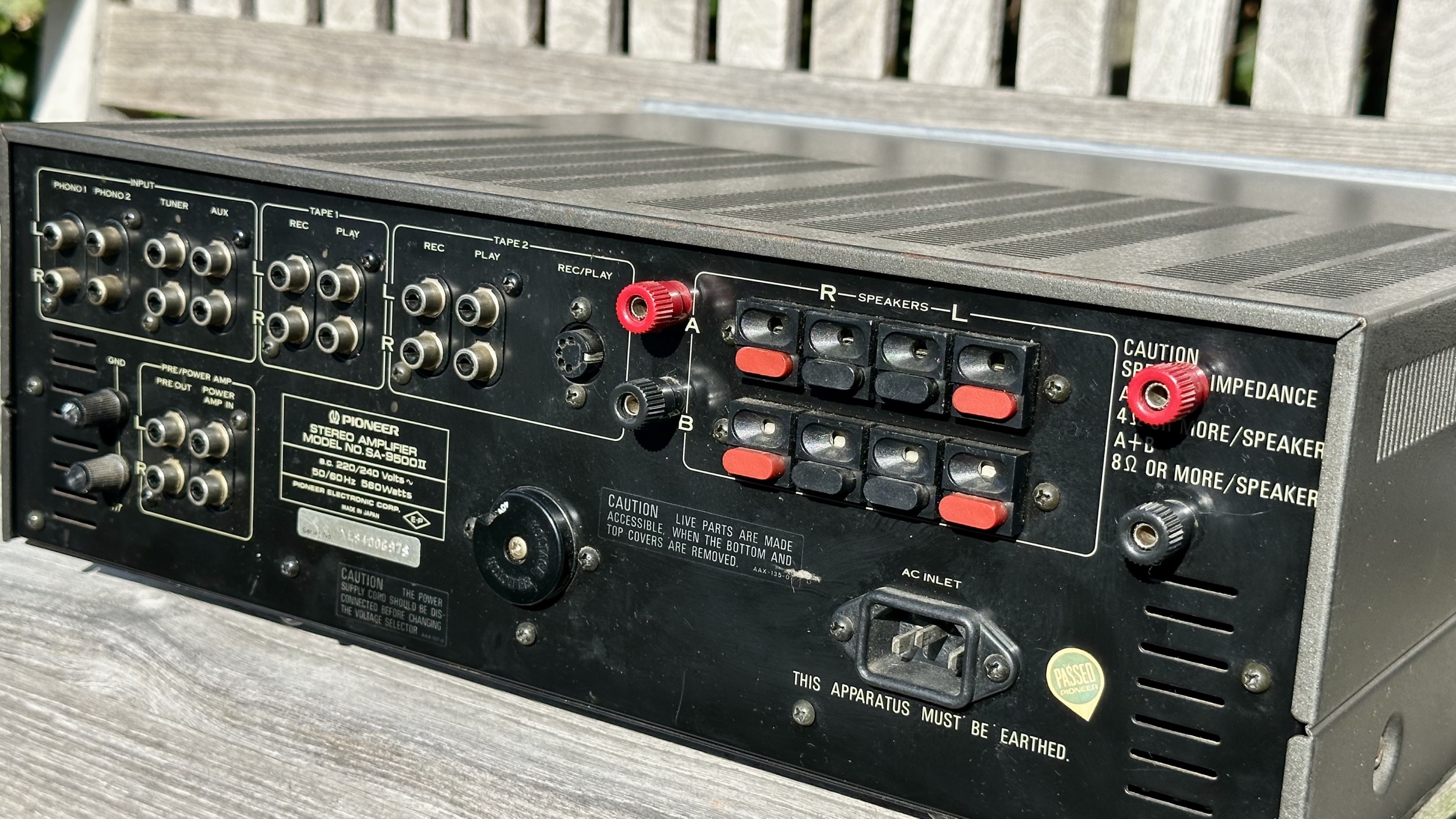 Achterkant van Gerepareerde Pioneer SA-9500 II