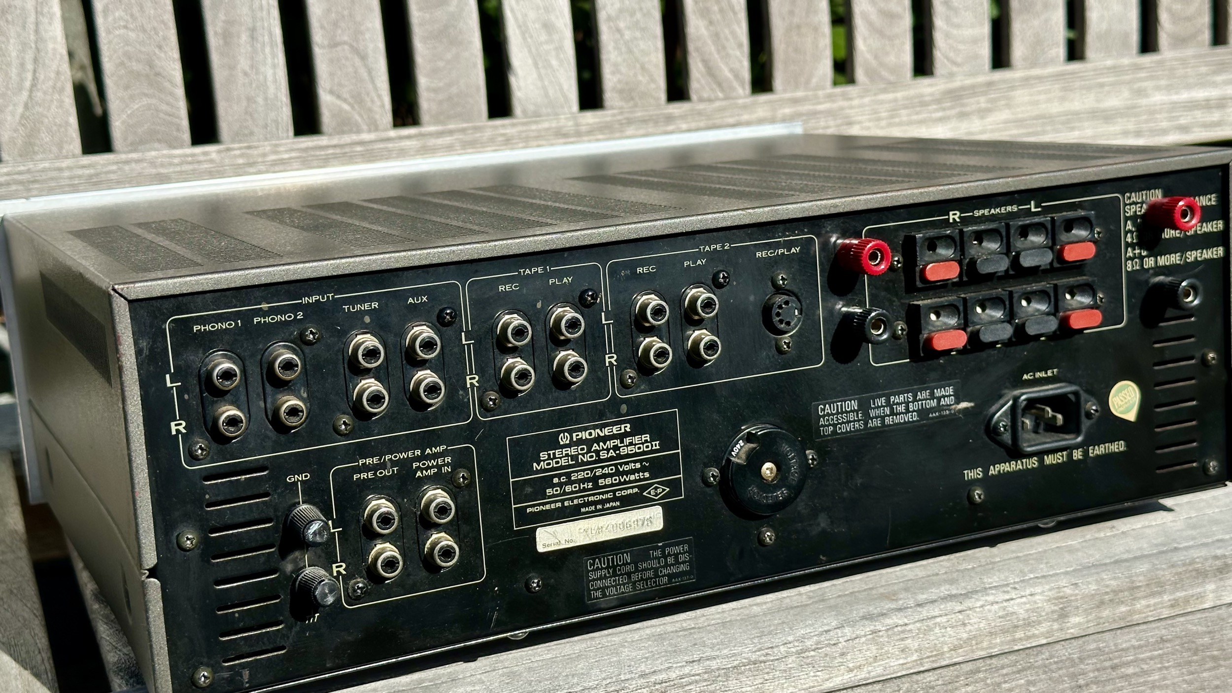 Achterkant van Gerepareerde Pioneer SA-9500 II