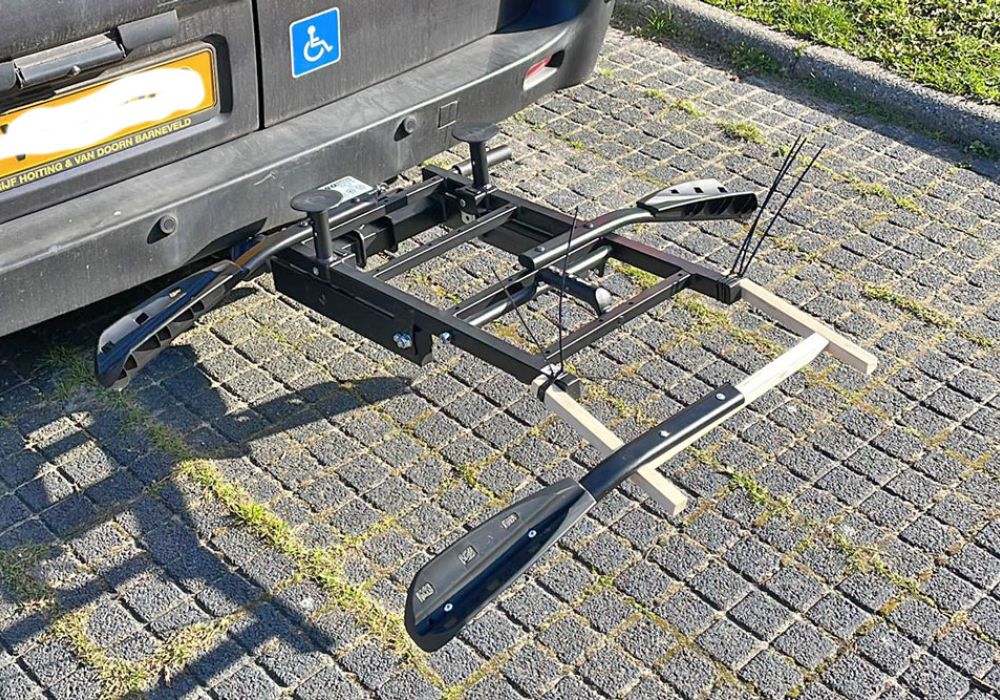 Testopstelling voor het aanpassen van de fietsendrager