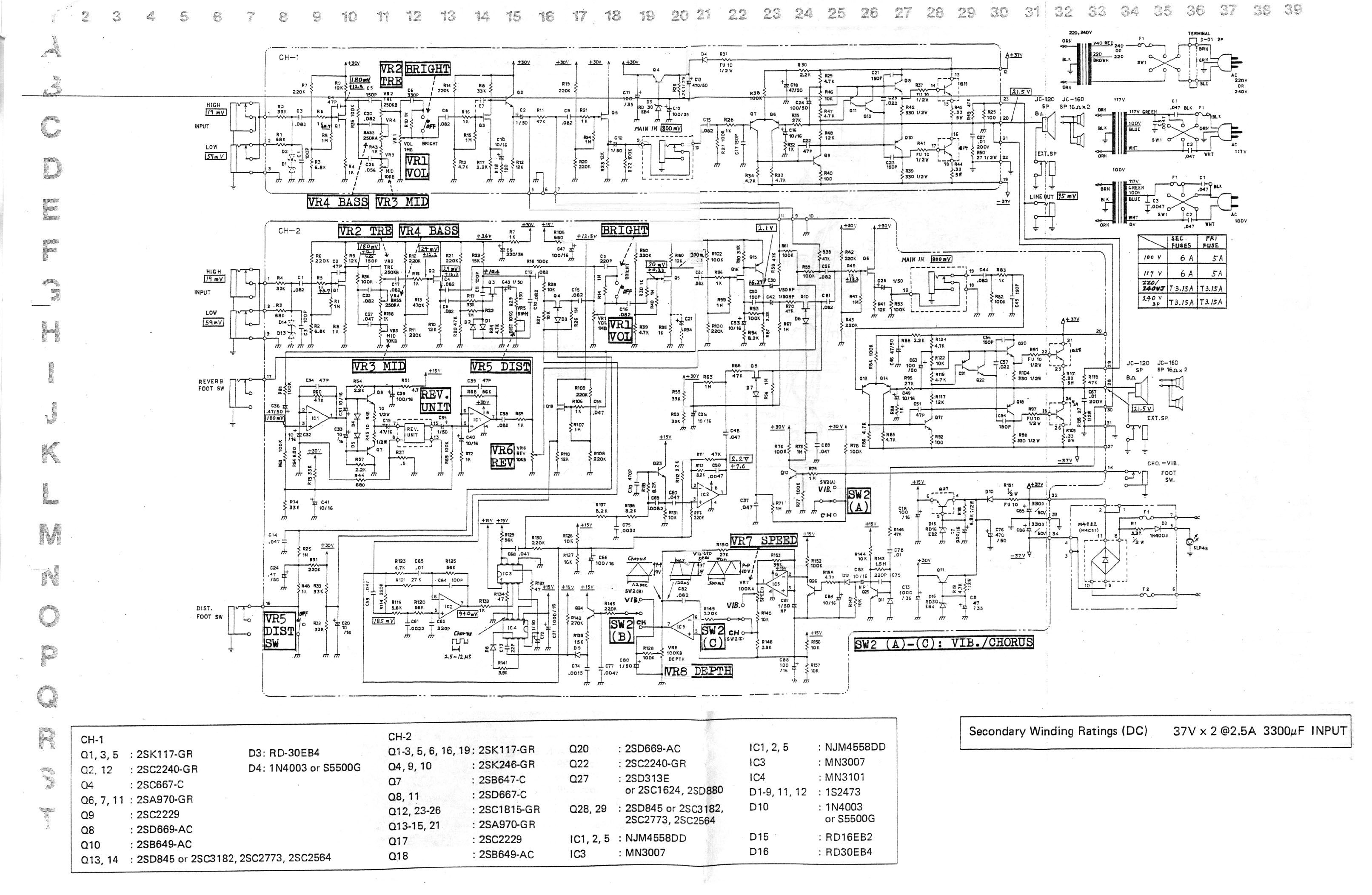 Service manual Roland JC-120 schema