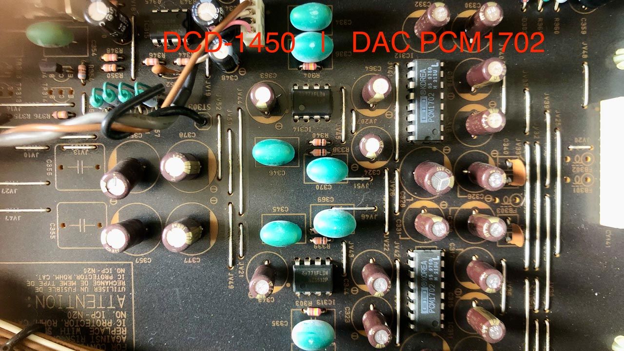 Binnenwerk Denon DCD-1450 Met PCM1702 DAC