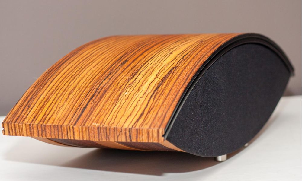 Design speaker met houtfineer