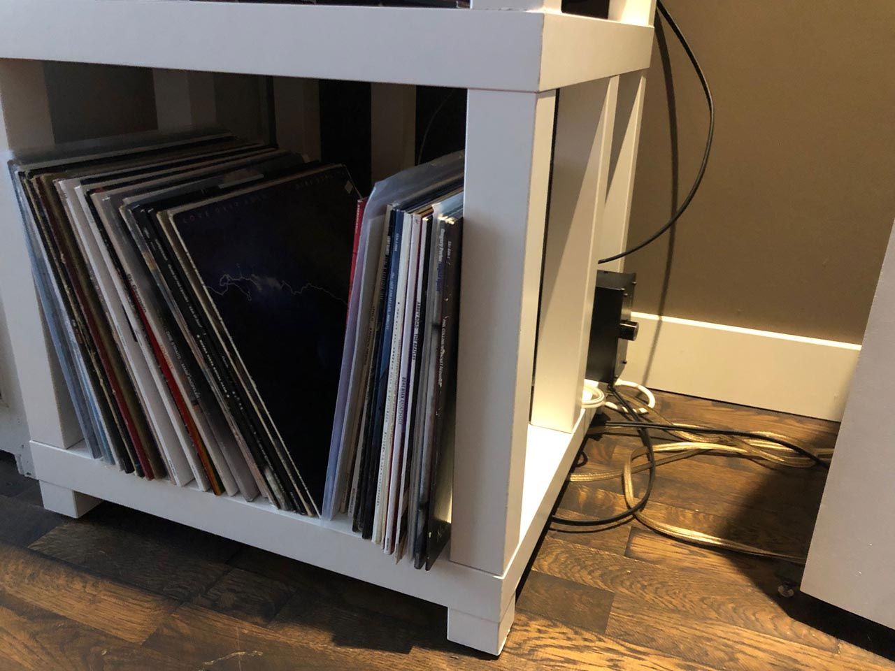 Vinyl record audio rack Ikea