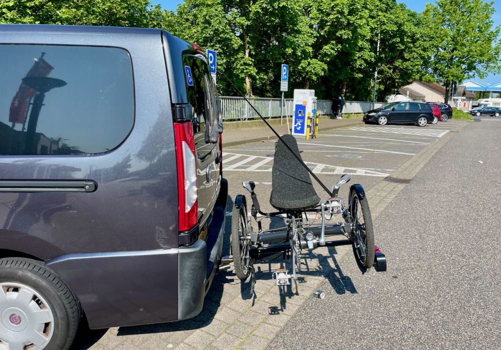 Pro User fietsendrager op maat gemaakt voor vervoer van mijn invalidenfiets